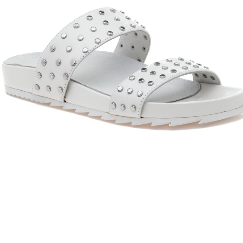 J Slides leather slip ons